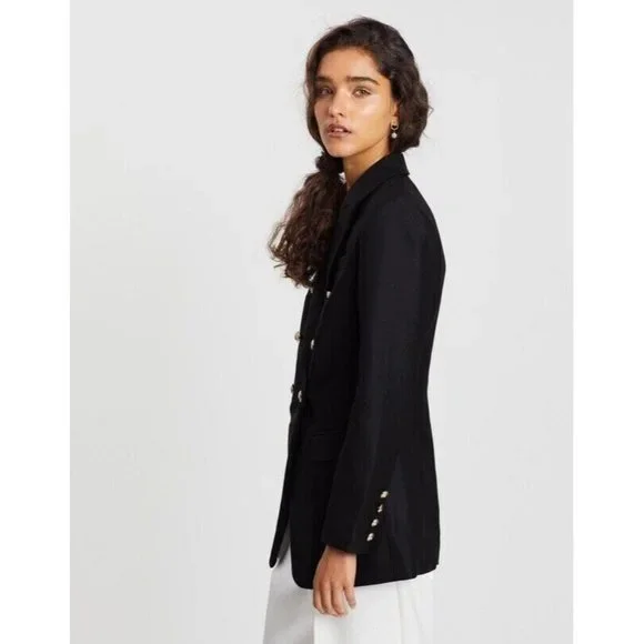 Mossman The Signature Blazer Jacket Black Military Classic Double Breast Size 10 - Picture 4 of 11